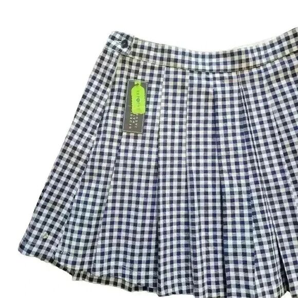 Georgia May Jagger Women's Navy & White Gingham Checked Cotton/Poly/Spandex Plea - Picture 8 of 12
